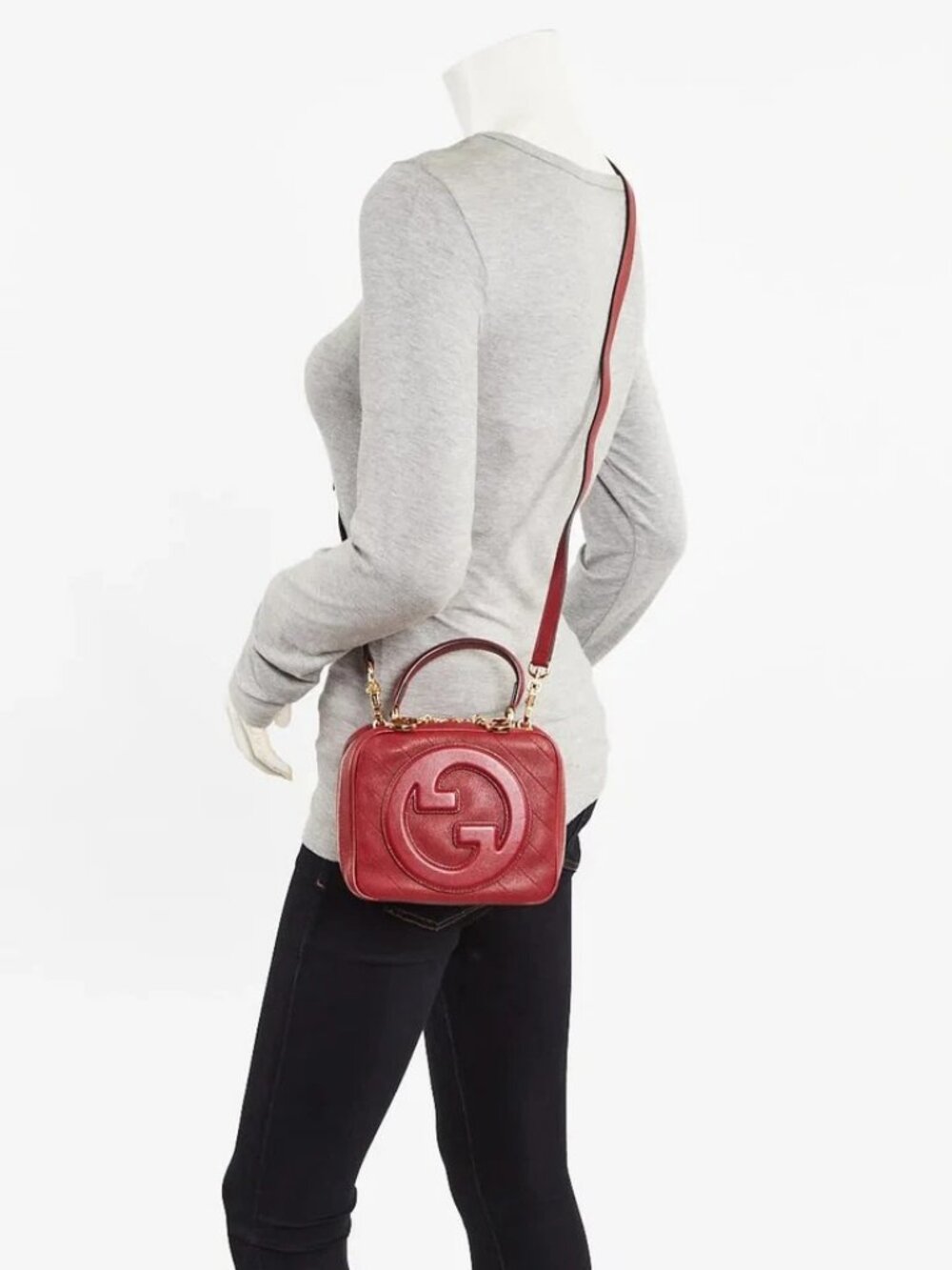 Gucci Red Leather Small Top Handle Blondie Bag - Picture 1 of 10